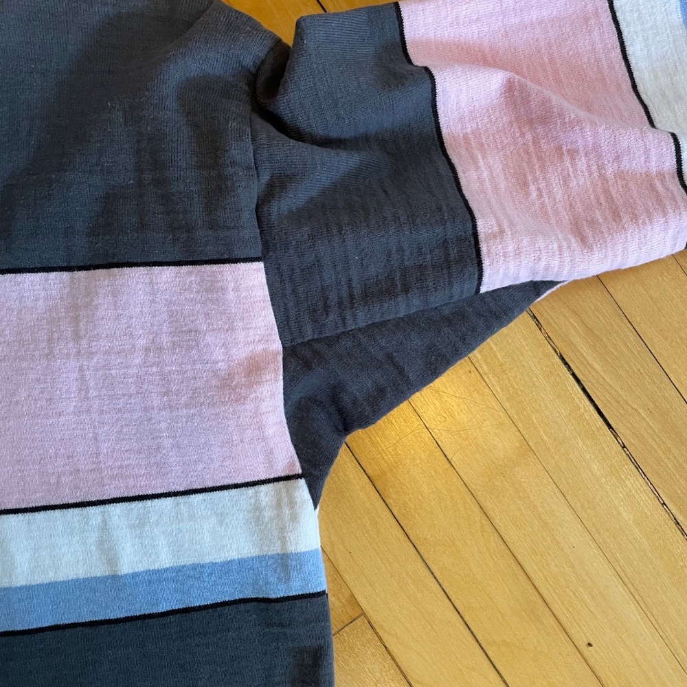 LANDS' END Vintage Y2K Rugby Jersey Midi Maxi Dress Pockets Varsity Striped - Picture 6 of 10